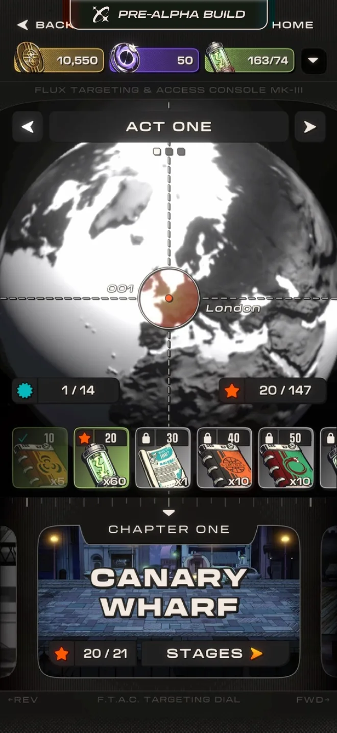 Act and chapter map screen